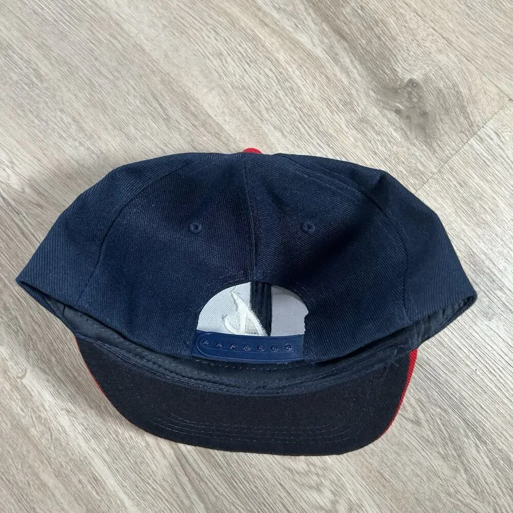 Vintage Atlanta Braves Hat Snapback MLB Baseball Blue‎ Red Wool Blend Cap